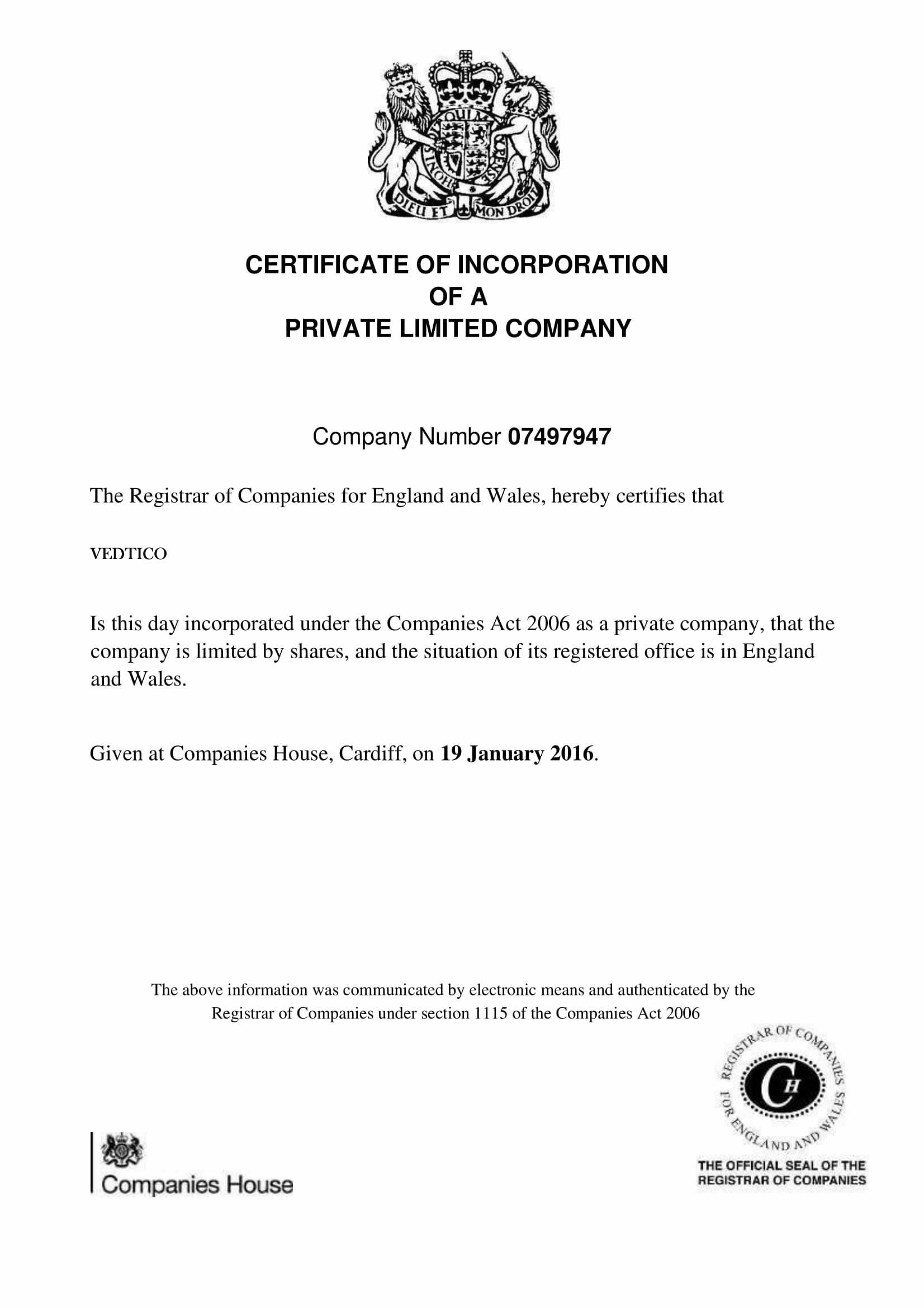 certificate